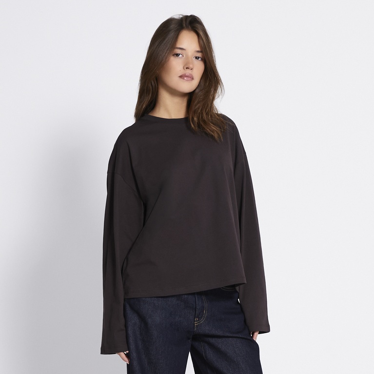 Oversized long sleeve tee "Bree" Brown